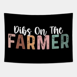 Dibs On The Farmer Funny Farmer Women Tapestry