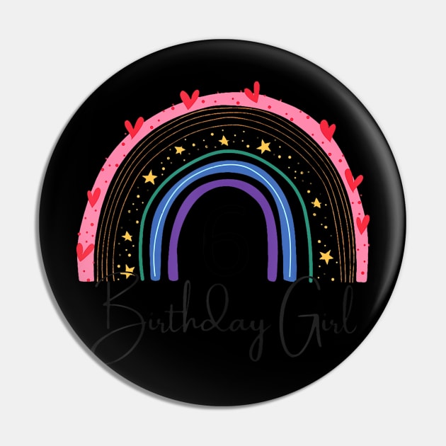 6Th Birthday Rainbow Birthday Countdown 6 Year Old Birthday Pin by MaciGalloway3