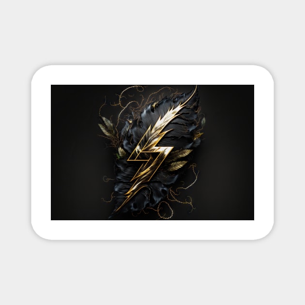 Black and Gold lightning Magnet by TheMadSwede