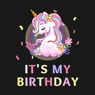 Magical Unicorn Birthday T-Shirt - Sparkle with party paper Celebration T-Shirt