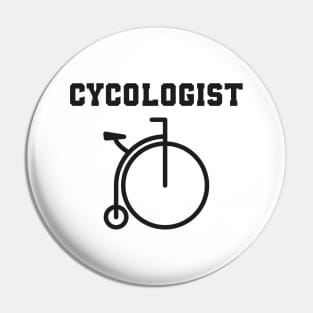 Cycologist with old bicycle Pin