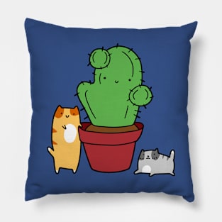 Cactus and Tabby Cats Pillow