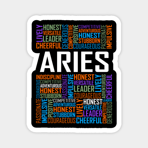 Aries Words Magnet by LetsBeginDesigns