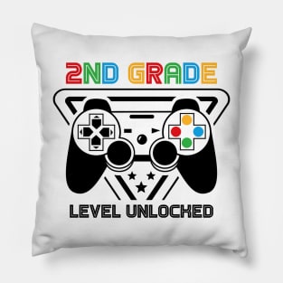 2nd Grade Level Unlocked Video Gamer Back to School Boys Pillow