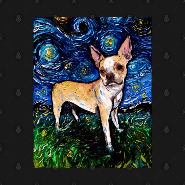Fawn Boston Terrier Night by sagittariusgallery