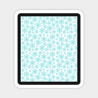 Pretty Blue Winter Snowflake Pattern Magnet