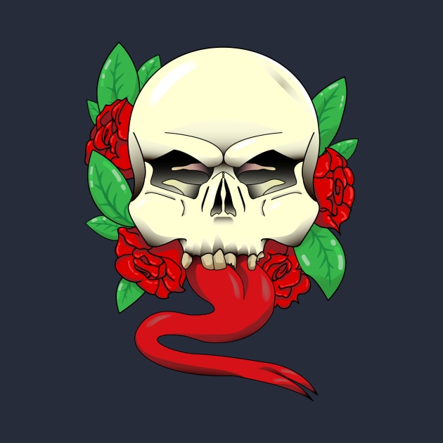 skull and roses by MushroomEye