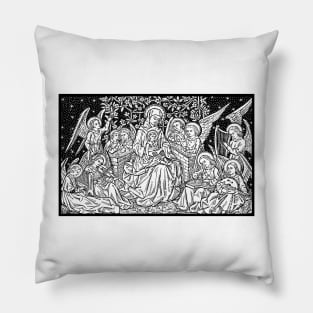 Jesus, Mary, and Angels Pillow