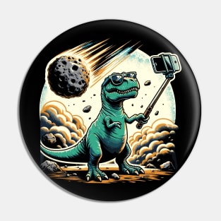 Dinosaur T-Rex Selfie Novelty Funny Dinosaur Pin