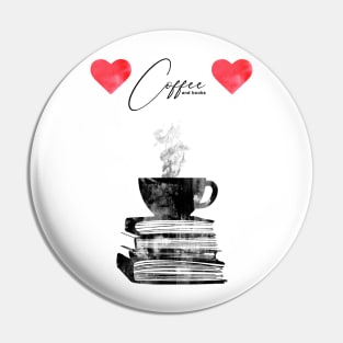 Cup of coffee and books Pin