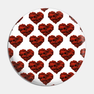 red heart pattern Pin