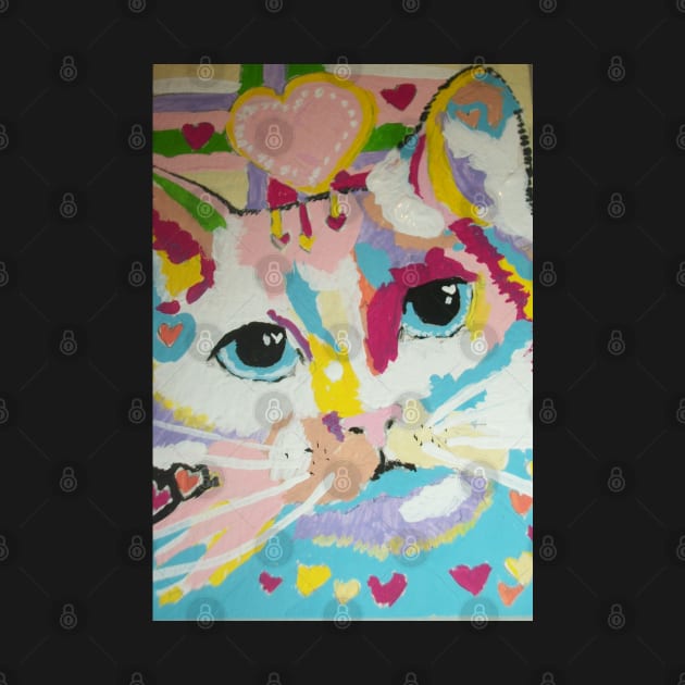 Colorful cat face painting by SamsArtworks