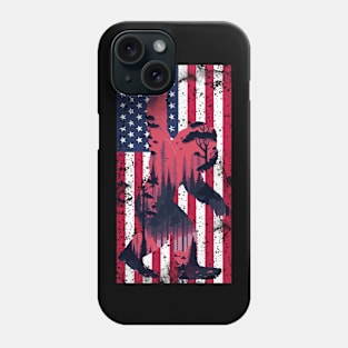 Patriotic Myth: Retro Bigfoot Meets July 4th Phone Case