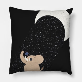 Little elephant under moonlight Pillow