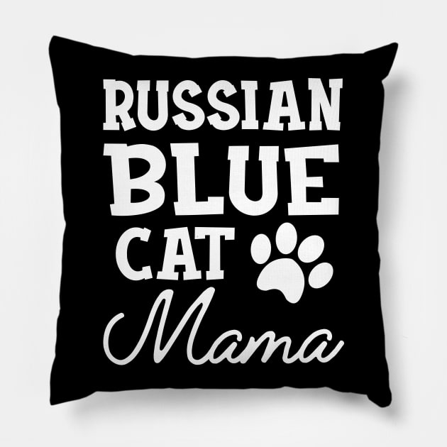 Russian Blue Cat Mama Pillow by KC Happy Shop