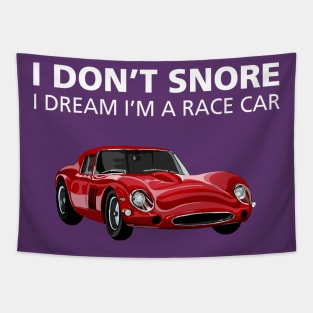 I Don’t Snore: Race car Tapestry