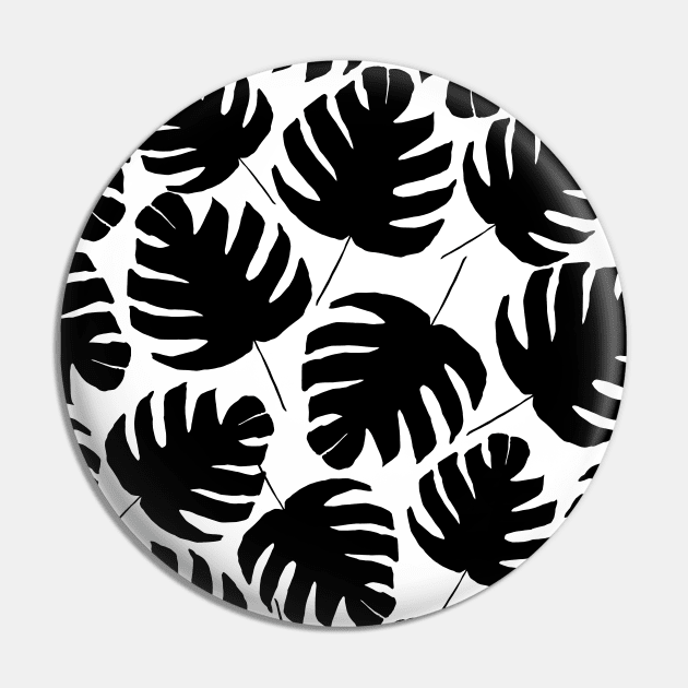 Black & White Monstera Pin by AmayaBrydon