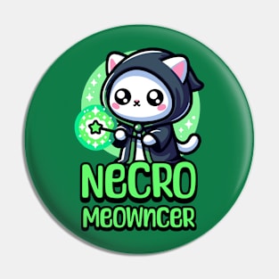 Necro Meowncer! Cute Cat Necromance Pun Pin