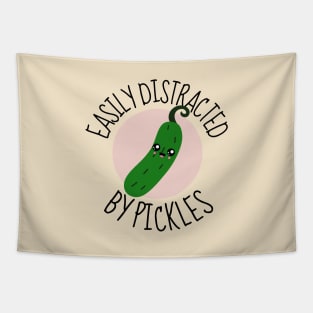 Easily Distracted By Pickles Funny Tapestry