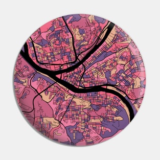 Pittsburgh Map Pattern in Purple & Pink Pin