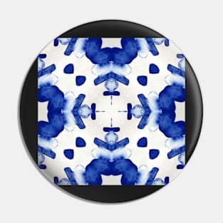 Abstract cobalt blue watercolour stones set into a mosaic tile mandala style Pin