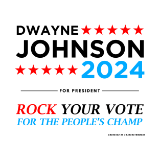 Vote The Rock 2024 President Dwayne Johnson Election (black) T-Shirt