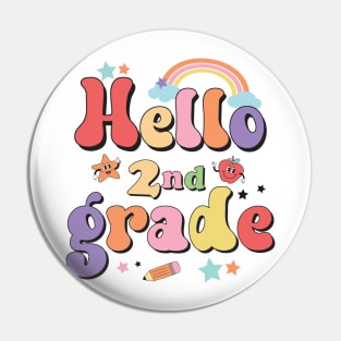 Hello Second Grade Team 2nd Grade Back to School Teacher Kids Pin