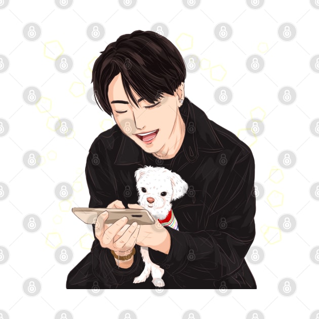 Joyful Moment of Youngjae GOT7 by Rakusumi Art