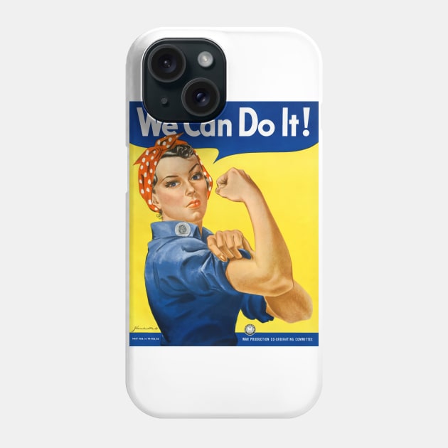 We Can Do It! Rosie the Riveter Vintage WPA Phone Case by vintagetreasure