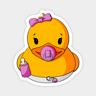 Baby Girl Rubber Duck Magnet