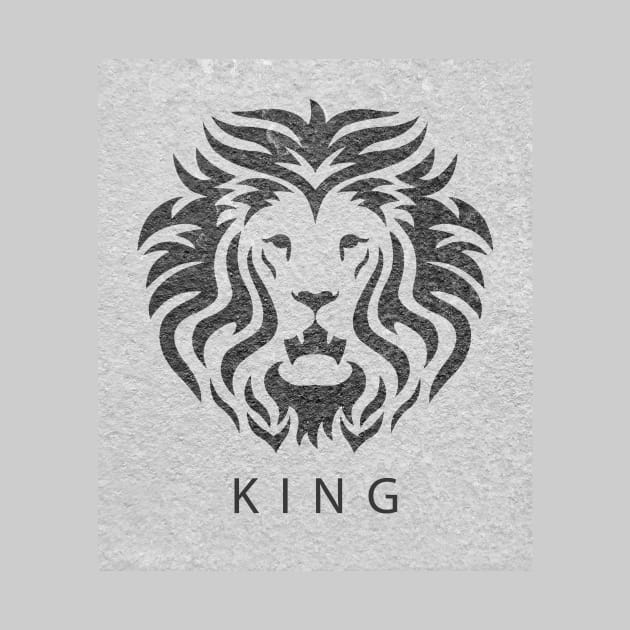 'KING' Lion Head - Grey by sleepingdogprod