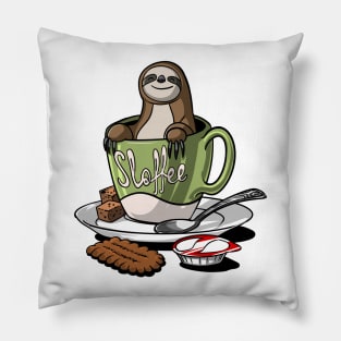 Sloffee Sloth Coffee Pillow