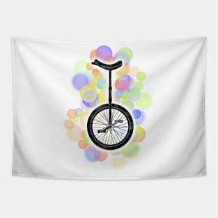 Unicycle Bike Bubbles Tapestry