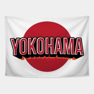 Yokohama Japan Retro Tapestry