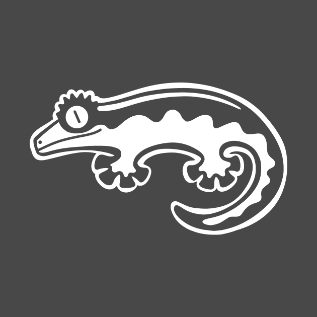 Crested gecko. Minimalist art for geckos and lizards lovers by croquis design