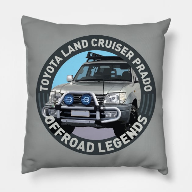 4x4 Offroad Legends: Toyota Land Cruiser Prado Pillow by OFFROAD-DESIGNS