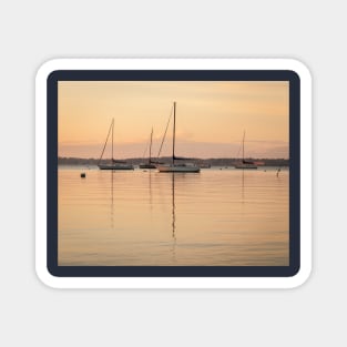 Sunrise Sailboats at Anchor Magnet