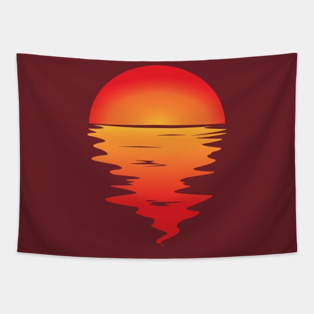 Sunset reflecting on water Tapestry by LR_Collections