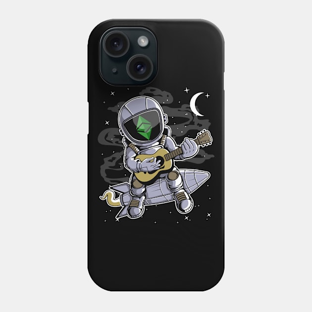 Astronaut Guitar Ethereum Classic ETH Coin To The Moon Crypto Token Cryptocurrency Blockchain Wallet Birthday Gift For Men Women Kids Phone Case by Thingking About