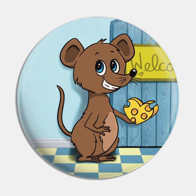 Cheesy Heart Mouse Pin by Character Alley