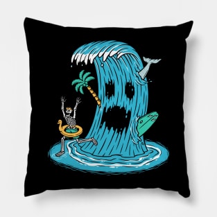 Killer Waves // Funny Surfing Summer Cartoon Pillow