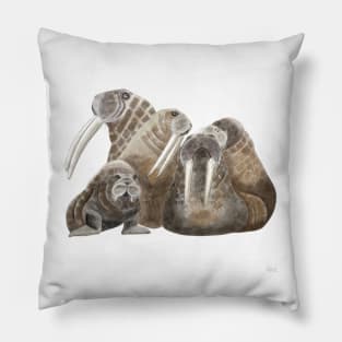 Walrus Family Pillow