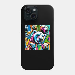 Pop Art Polar Bear Tee - Vibrant Wildlife Fashion Phone Case