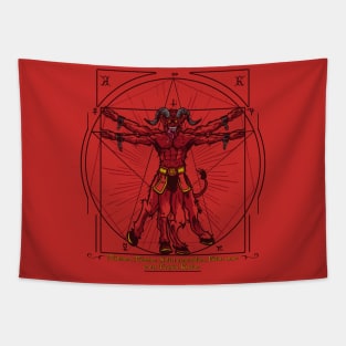 Vitruvian Krampus Tapestry