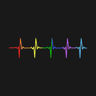 Rainbow Pulse Hearbeat T-Shirt