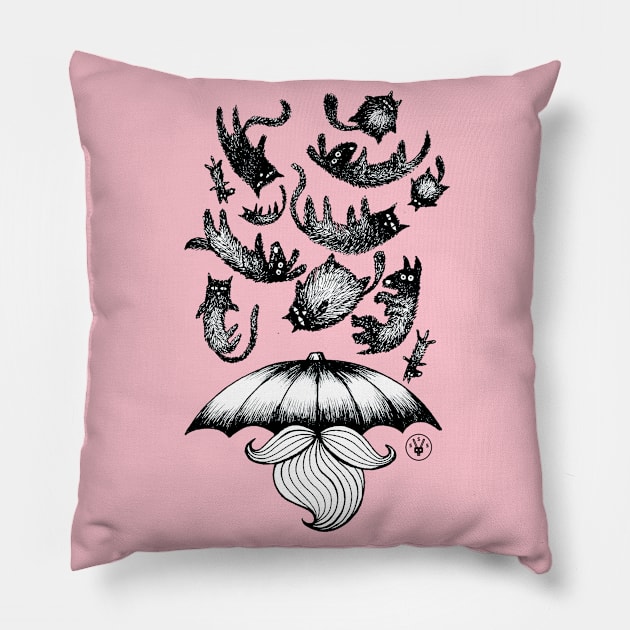 Raining cats and dogs Pillow by Super South Studios