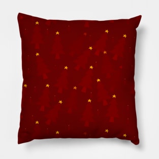 Christmas trees in red Pillow