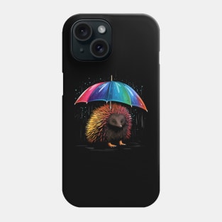 Echidna Rainy Day With Umbrella Phone Case