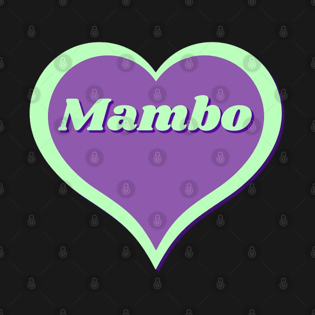 Mambo Heart in turquoise blue and purple colors for dancers. by Bailamor