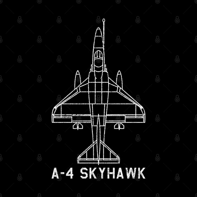 A-4 Skyhawk Fighter Airplane Aircraft Blueprint Plane Art by Battlefields